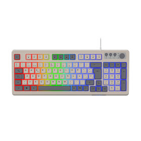 Mini Teclado Mecânico para Jogos com Retroiluminação LED USB Multifuncional para Jogadores
