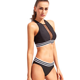 Conjunto de bikini deportivo sexy para mujer, diseño de malla transparente, tejido reciclado de alta elasticidad - Venta al por mayor y fabricantes