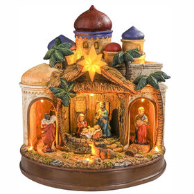Lot de 8 mini figurines de crèche de Noël en résine, décoration de table religieuse pour la maison, le bureau, cadeau