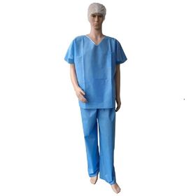 Trajes Quirúrgicos Desechables de Tejido No Tejido Higiénico, Uniforme de Trabajo Protector Transpirable para Instituciones Médicas y Sanitarias