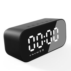 OEM customized dual alarm clcok portable bluetooth speaker with FM radio and LED time display multi-function 3W home speaker