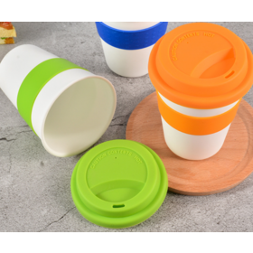 Customized pp silicone coffee cup 400ml / 12oz anti-hot plastic water cup portable promotional advertising gift plastic cup