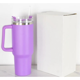 Customizable promotional travel mug 40oz Car Cup 304 stainless steel straw Ice Bully Cup Car large capacity handle thermos cup