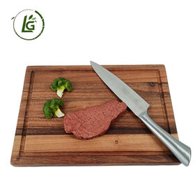 Ensemble de planches à découper en bambou DIY avec support pour cuisine, planches à découper en bois en gros avec bordure naturelle.