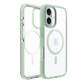 Coque de téléphone verte transparente magnétique en matériau composite PC TPU TPE antichoc, adaptée pour i phone 16