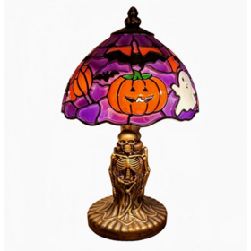 Lumière Squelette Citrouille Fantôme d'Halloween, Statue Créative pour la Décoration Intérieure et les Branches d'Arbre pour Enfants