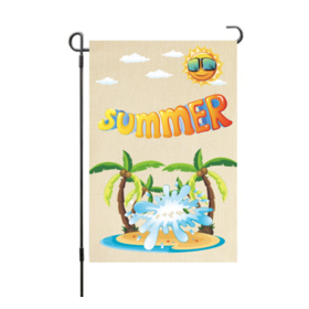 OEM Garden flag Polyester linen double-sided garden flag