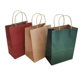 Wholesale takeaway catering milk tea baking packaging bags glasses jewelry shopping gifts kraft paper handbags