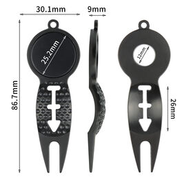 Promotional Golf divot tool Metal Switchblade golf accessory Custom Logo Foldable Golf Divot Repair Tool