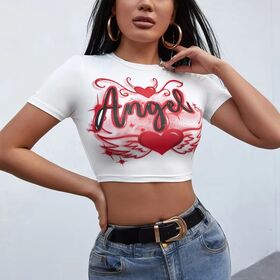 Timuspo Maglietta Donna Crop Top Y2K, Slim Fit Girocollo, In Nylon E Spandex, Colori Nero/Bianco/Grigio, Taglie S-XL - 3
