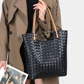 OEM/ODM Vente en Gros Personnalisée de Sacs à Main pour Femmes de Haute Qualité, Grande Capacité, Fourre-Tout Tissé en Cuir Véritable pour Femmes, Sac Tissé 2026 Nouveau