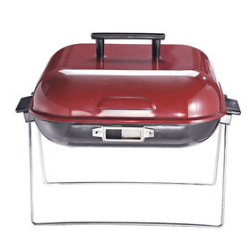 Hervidor de jardín para camping, barbacoa de carbón para exteriores, parrilla cuadrada portátil plegable para barbacoa