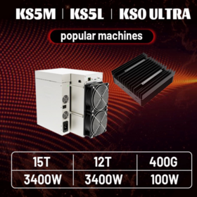 Atacado NOVO IceRiver KS0 Ultra KAS/SDR Miner 400G 100W Kaspa KS5L 12T IceRiver KS5M 15T Envio Rápido Minerador Blockchain