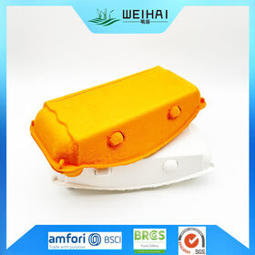 Eierkartons mit 10 Fächern, individuell anpassbar, farbenfroh, zum Mitnehmen, recycelter Karton, biologisch abbaubare Eierform, Zellstoffform