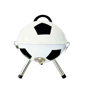 Tischgrill Mini-Kugelgrill im Fußball-Design, tragbarer Holzkohlegrill