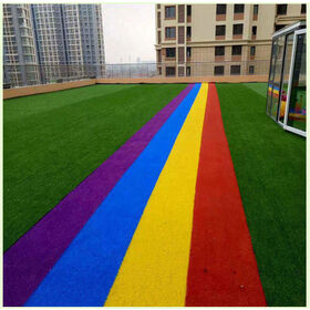 Baldosas de césped artificial entrelazadas con base de goma reciclada para gimnasios y deportes