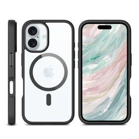 Coques hybrides magnétiques transparentes PC TPU antichoc pour iPhone 16