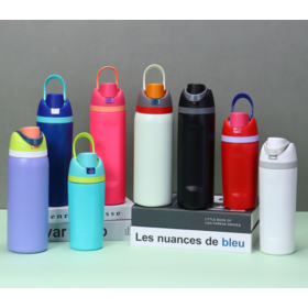Wholesale double drink cover thermos cup Stainless steel cup Portable sports kettle bounce cup straight drink cup car
