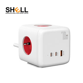 Nuevo Llegada Personalizado 70W GaN Multifunción 4 Puertos Regleta Inteligente Cubo Mágico Enchufe AC