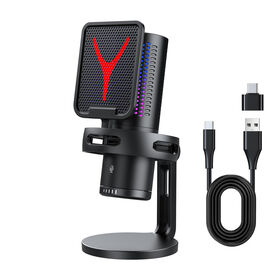 Microphone PC USB Avec Support – Stéréo, Omnidirectionnel – Pour Streaming, Jeu, Conférence – Blanc - 10