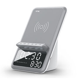 Popular Clock Alarm Clock Calendar Wireless Charging Multifunctional Cell Phone Holder Bluetooth Speaker