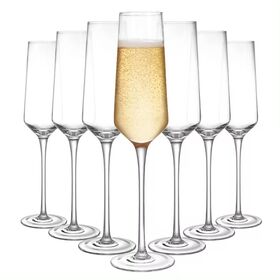 8 Flûtes à Champagne Sans Pied Isolation Double - Avec Couvercle, 6 Oz, En Acier Inoxydable Blanc