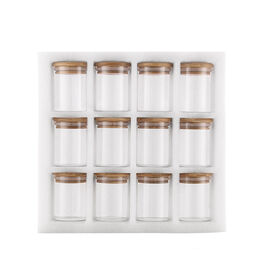 Wholesale Bamboo Lid 12 Piece Glass Jars Pearl Cotton Set Spice Dried Fruit Storage Box Heat Resistant Storage Boxes