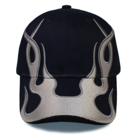 Casquette de baseball avec flammes, style papa, ajustable, brodée
