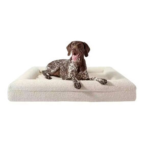 Factory Custom Boucle Pet Dog Beds Extra Large Orthopedic Protect Joints Waterproof Nonskid Bottom Boucle Dog Bed