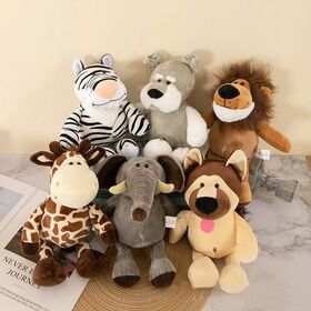 Großhandel Waldtier Plüschtiere Giraffe Tiger Löwe Elefant Plüschtiere