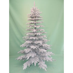 Arbre de Noël artificiel blanc en PVC avec pommes de pin de 210 cm à prix économique pour décoration de Noël 2024