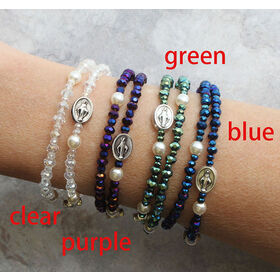 Pulsera De Piedras Naturales Ajustable Con Grabado 'Faith Over Fear' Y Cruz - Joyería Inspiradora Para Hombres Y Mujeres - SJY4267