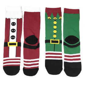 Custom Children's socks 100% polyester polyester Santa and Elf jacquard knit children's socks