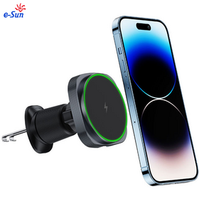 شاحن حامل سيارة مغناطيسي، حامل هاتف شحن لاسلكي سريع 10 واط، حامل تهوية للهواتف الذكية العالمية