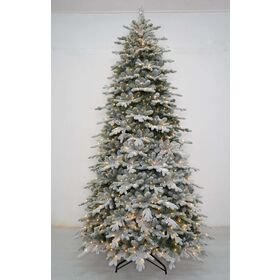 Arbre de Noël artificiel à LED avec neige, 180 cm, PVC blanc avec pommes de pin, ODM à prix économique 2024