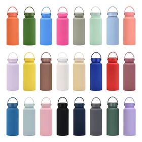 32oz custom logo sports double wall vacuum insulated flip straw lid handle stainless steel water bottle