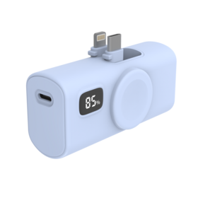 5000mAh Mini portable magnetic PD20W fast charge with LED display Wireless Charging power Bank charging for iwatch/samsung watch