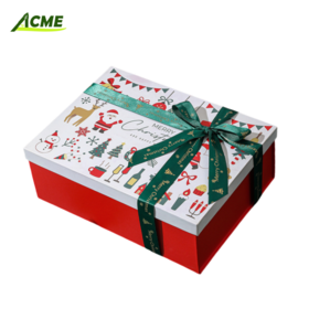 2024 Wholesale Christmas Paper Packaging Box Rigid Cardboard Christmas Packaging Foldable Gift Box
