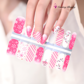 Designs d'art d'ongle en gros 2024, autocollants de feuille d'ongle, art d'ongle d'hiver, joyeux Noël, autocollants de flocon de neige, arbre de Noël autocollants pour ongles