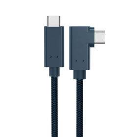 كابل USB4 Type-C محوري بزاوية 90 درجة PD 240 واط Thunderbolt 3 40Gbps 8K شحن سريع نقل عالي السرعة سترة مجدولة USB 4.0