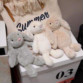 Conejo de peluche al por mayor, lindo regalo de cumpleaños para niños, juguetes relajantes para bebés