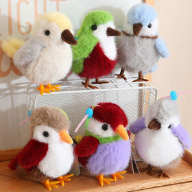 Bird plush pendant cute soft parrot keychain pendant children gifts