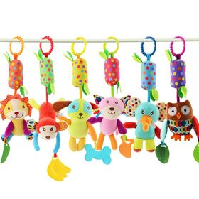 Fabricante de carillones de viento de felpa con animales coloridos, juguete colgante para cuna/cochecito