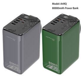 Konfulon Nueva Batería Externa Mayorista de Alta Capacidad 80000mAh PD 30W QC3.0 22.5W Carga Rápida Banco de Energía para Exteriores con Linterna