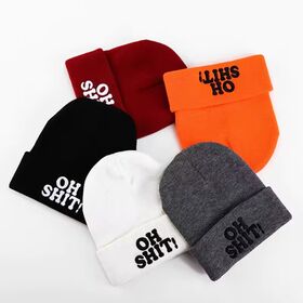 Neue Damen Bboy Hip-Hop Warme Wintermützen Wollmütze Ski Beanie Mütze Cool Gestrickt Custom Design 100% Acryl Plüsch Unisex Premium
