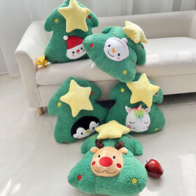 Wholesale Christmas tree throw pillow stuffed plush holiday decor throw pillow