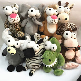 Juguetes de peluche baratos de animales del bosque: mono, cebra, leopardo, elefante