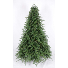 Arbre de Noël artificiel LED enneigé 240cm PVC/PE vert avec pommes de pin, ODM à bas prix 2024