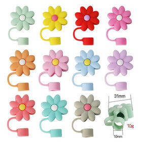 Novedad! Adorno reutilizable de silicona para pajitas de vasos Stanley, ideal para fiestas. Tapones decorativos para pajitas.