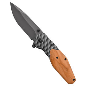 Custom Engraved Knife Folding Olive Wood Handle Camping Survival Pocket Knife